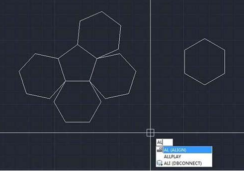 CAD如何使六邊形對齊到五邊形上？