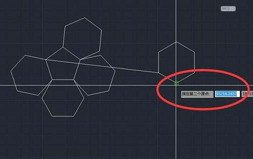 CAD多個六邊形對齊的方法
